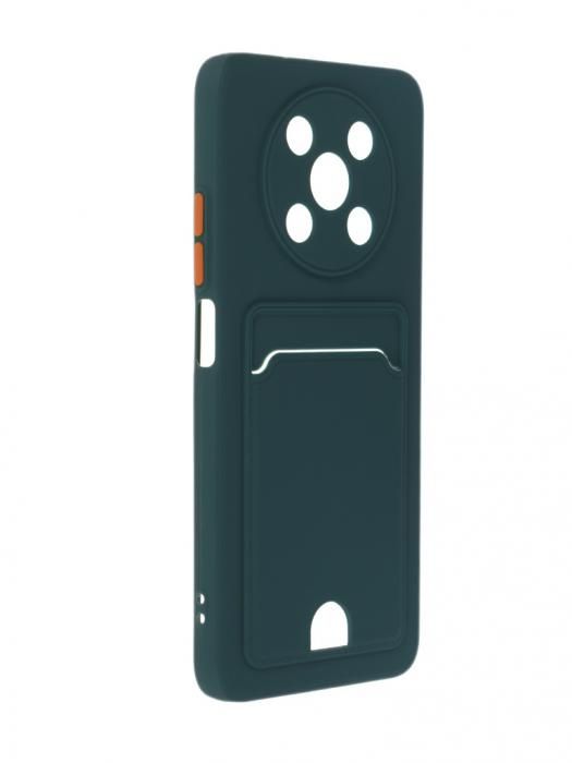 Чехол Neypo для Huawei Nova Y90 Pocket Matte Silicone с карманом Dark Green NPM58564