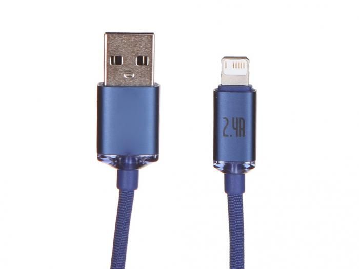 Аксессуар Baseus Crystal Shine Series Fast Charging Data Cable USB- Lightning  2.4A 1.2m Blue CAJY000003
