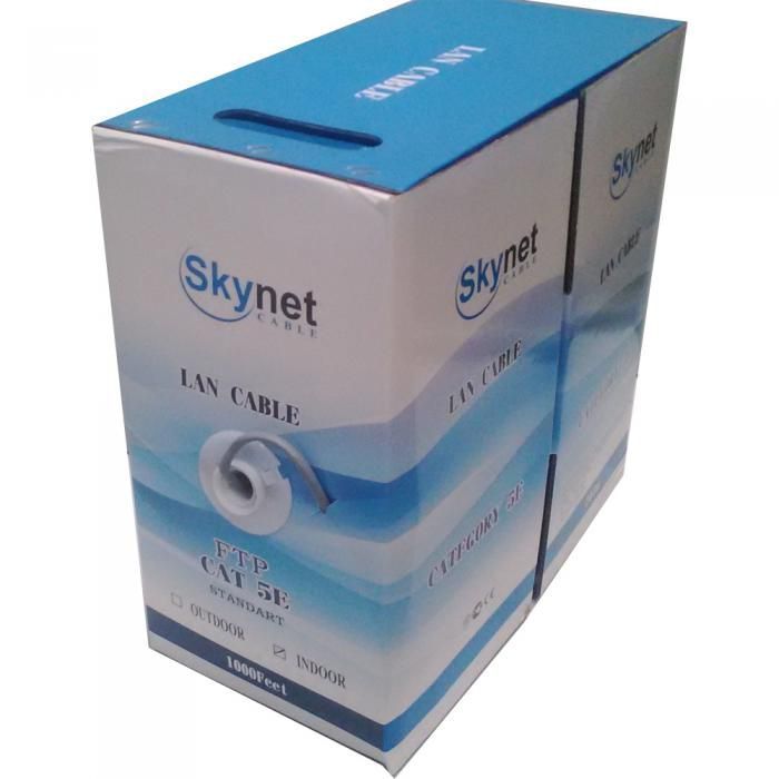 Сетевой кабель SkyNet Light FTP indoor 4x2x0.46 FLUKE TEST cat.5e 305m Grey CSL-FTP-4-CU
