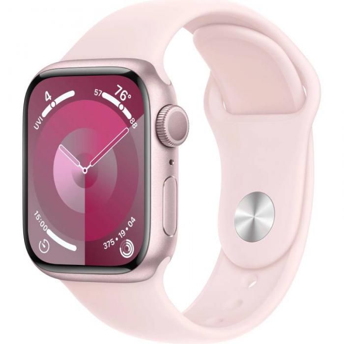 Умные часы APPLE Watch Series 9 GPS 45mm Pink Aluminium Case with Light Pink Sport Band - S/M MR9G3