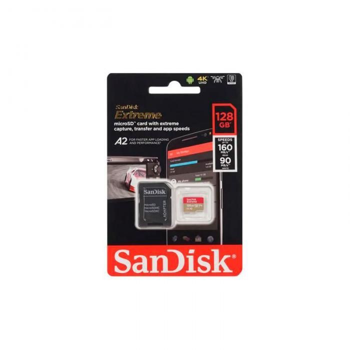 Карта памяти 128Gb - SanDisk Extreme Micro Secure Digital XC Class 10 UHS-I W90 SDSQXAA-128G-GN6MA (Оригинальная!)