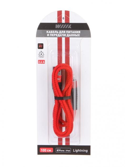 Аксессуар WIIIX USB - Lightning 1m Red CB725-U8-10R
