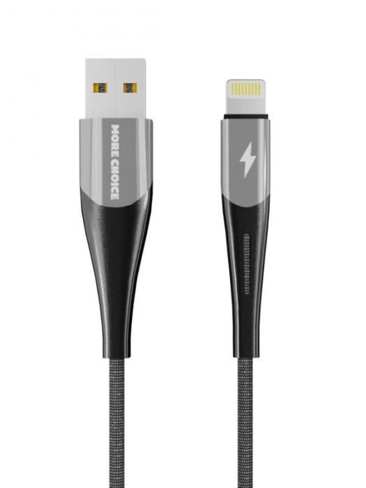 Аксессуар More Choice Smart K41Si USB - Lightning 1m Silver-Black 4627151198057