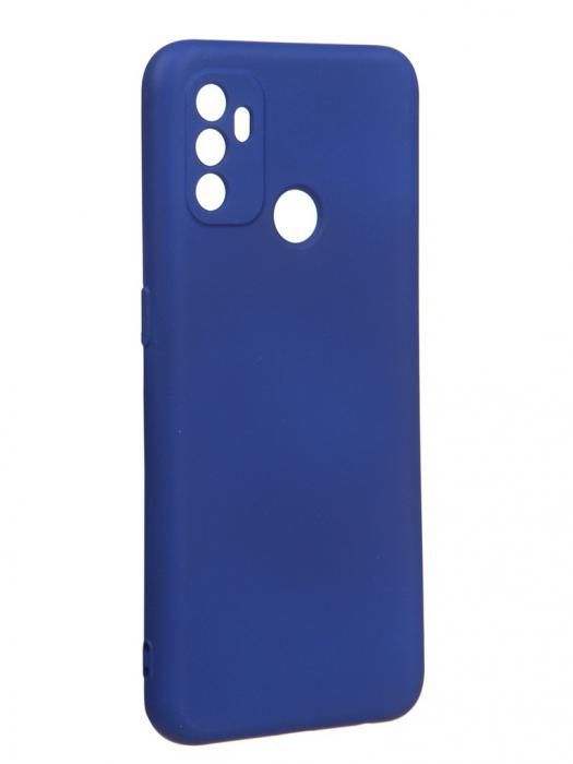 Чехол с микрофиброй DF для Oppo A53 Silicone Blue oOriginal-08