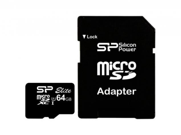 Карта памяти 64Gb - Silicon Power MicroSD Class 10 Elite UHS-I SP064GBSTXBU1V10SP с адаптером SD (Оригинальная!)