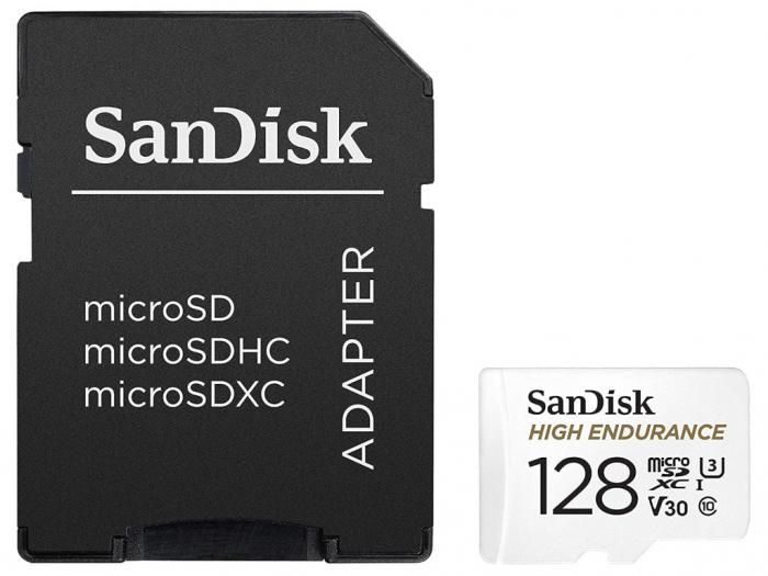 Карта памяти 128Gb - SanDisk Micro Secure Digital XC 128Gb Class 10 UHS-3 SDSQQNR-128G-GN6IA с переходником под SD (Оригинальная!)