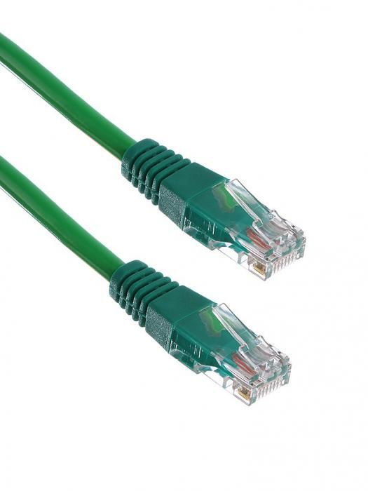 Сетевой кабель ExeGate UTP cat.5e 0.5m Green 258383