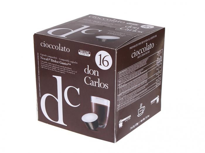 Капсулы для кофемашин Don Carlos Cioccolato 16шт стандарта Dolce Gusto